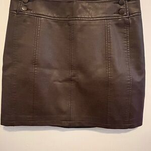 Brown Leather Mini Skirt